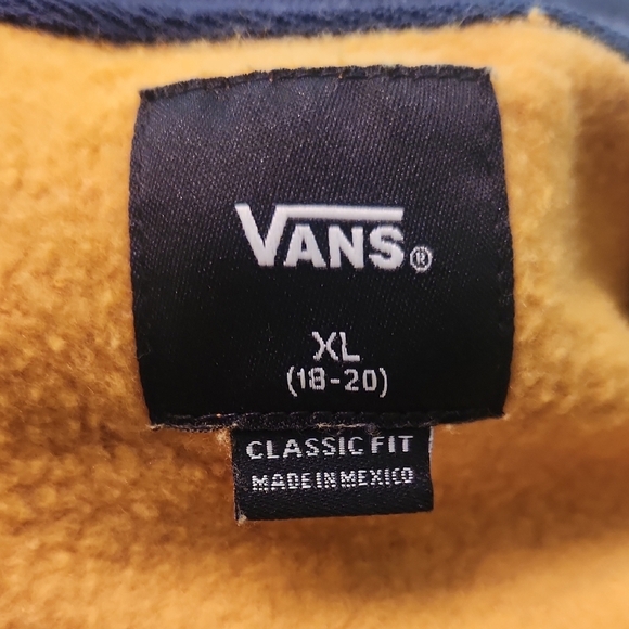 Vans Crewneck Sweatshirt Yellow Navy Blue Extra Large 18 20 - Picture 4 of 6